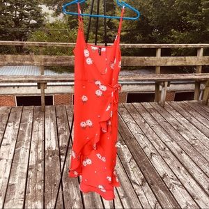 H&M Red High-Low Wrap (Size 4)